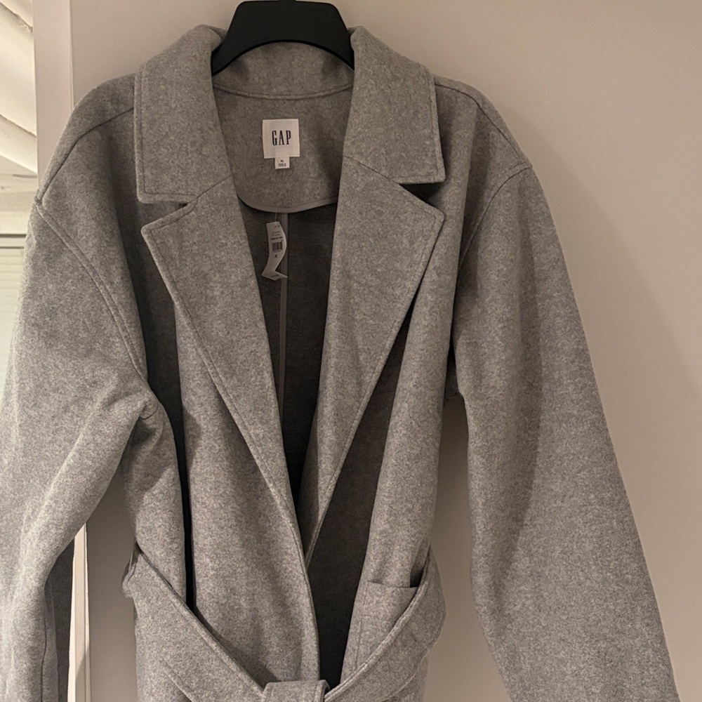 GAP Light Gray Belted Trench Coat